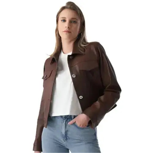 Women’s Authentic Western Tan Brown Leather Jacket