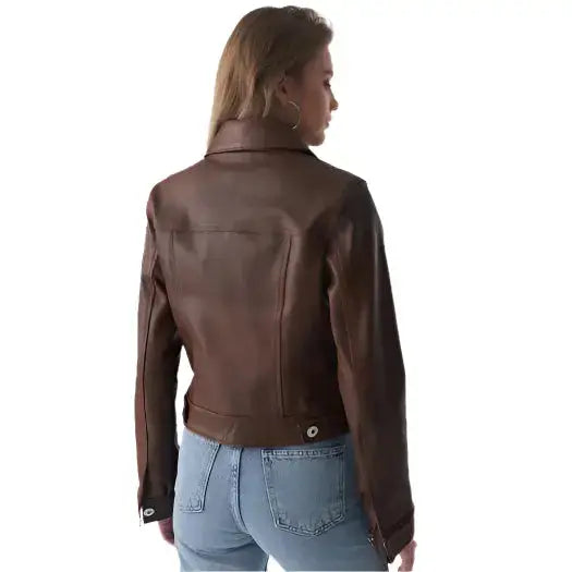 Women’s Authentic Western Tan Brown Leather Jacket