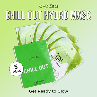 Avatara Chill Out Facial Mask 5 Sheets | Hydrating Hyaluronic Acid & Aloe Vera