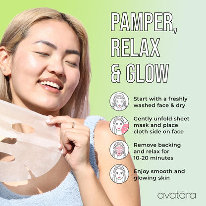 Avatara Chill Out Facial Mask 5 Sheets | Hydrating Hyaluronic Acid & Aloe Vera