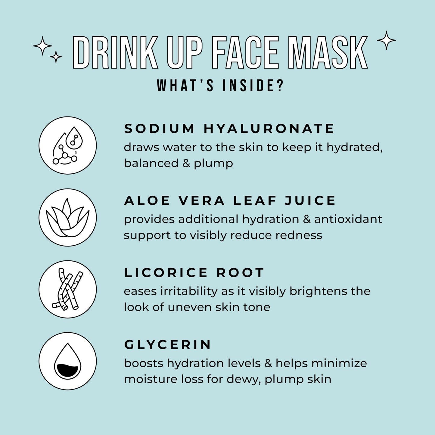 Avatara Drink Up Facial Mask – Hydrating 15-Sheet Mask with Aloe Vera & Licorice Root