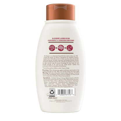Aveeno Blackberry & Quinoa Strengthening Conditioner for Color-Treated Hair – Moisturizing, Color Protection, 12 oz