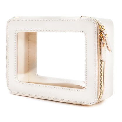 Aveniee Clear Makeup Bag Organizer – Large Travel Cosmetic Pouch, Waterproof PU Leather