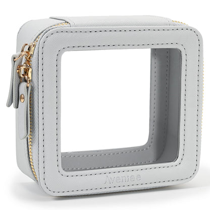 Aveniee Clear Makeup Bag Small – TSA-Approved Mini Travel Cosmetic Organizer in Blue