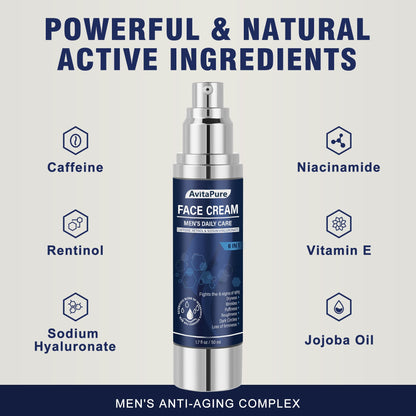 AVITAPURE 6-in-1 Face Cream for Men – Anti-Aging, Hydration & Firmness