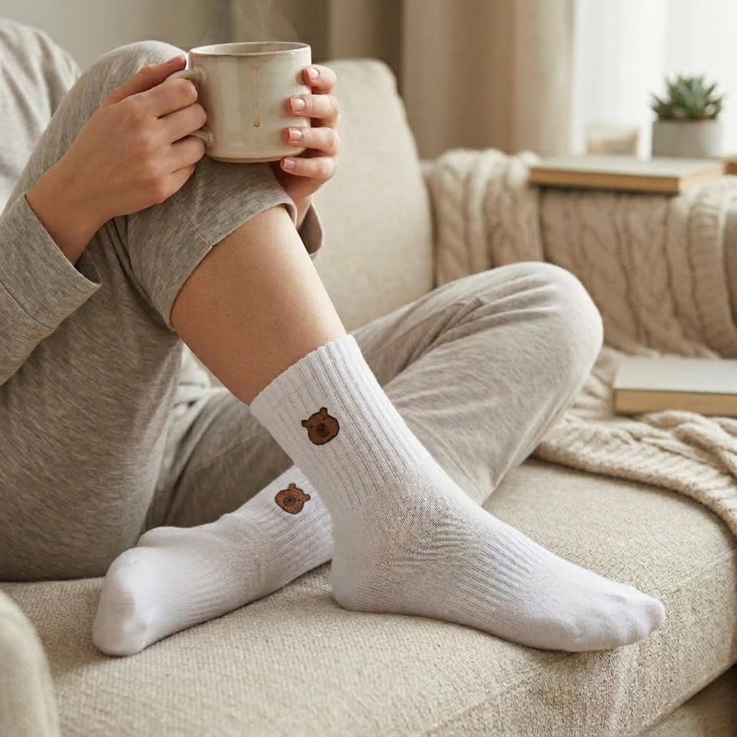 Bamboo Embroidered Animal Socks
