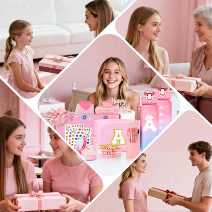 Awfrky Initial Makeup Bag Gift Set for Girls | Personalized Monogram Accessories