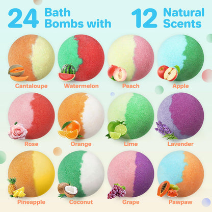 AWKUWA Kids Bath Bombs with Glow-in-the-Dark Toys — 24 Pack