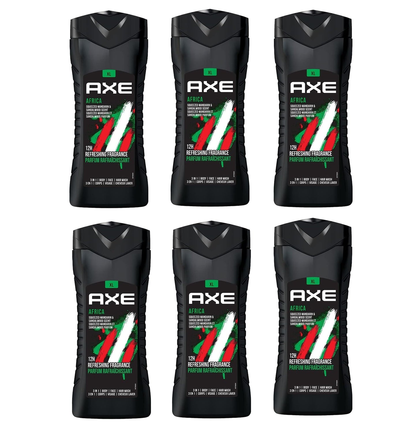 AXE Africa Body Wash – 13.5 oz / 400 mL, 6-Pack, Made in Germany