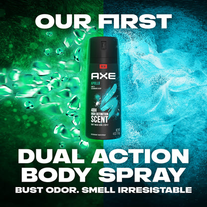 AXE Apollo Body Spray Deodorant for Men – Sage & Cedarwood, Aluminum-Free, 4 oz (4 Count)