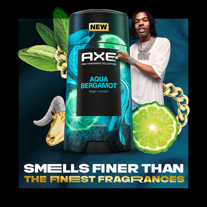 AXE Fine Fragrance Aqua Bergamot Deodorant Stick | 48H Odor Protection, Aluminum-Free