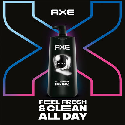 AXE Men's Body Wash Black 3-Pack – 3-In-1 Body, Face & Hair Wash, Frozen Pear & Cedarwood
