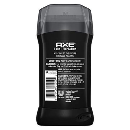 AXE Dark Temptation Deodorant Stick for Men – 48h Odor Protection, Aluminum-Free, 3.0oz