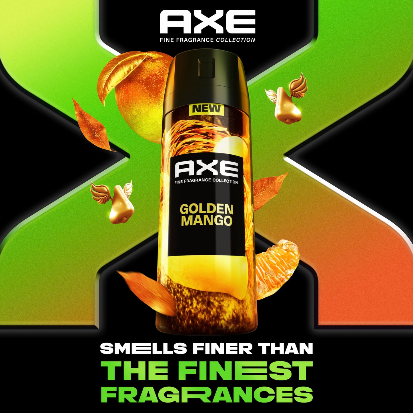 AXE Golden Mango Deodorant Body Spray – 3 Pack, 4 oz Each, 72H Odor Protection, Aluminum-Free