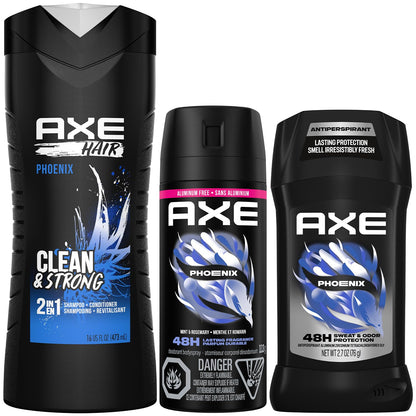 AXE Phoenix Grooming Bundle: 2-in-1 Shampoo & Conditioner, Body Spray, Deodorant
