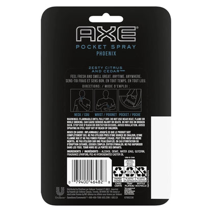 AXE Phoenix Pocket Body Spray – 0.57 oz Travel-Ready Men’s Fragrance