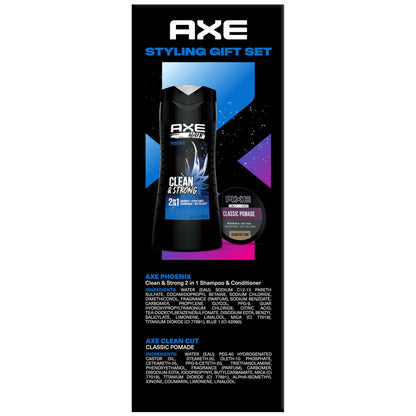 AXE Phoenix 2-in-1 Shampoo + Classic Pomade Gift Set | Medium Hold, High Shine