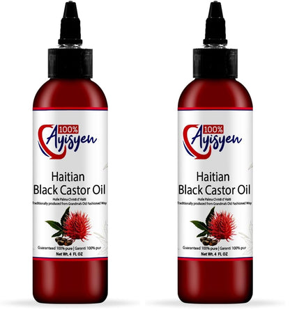 100% AYISYEN Haitian Black Castor Oil (Pack of 2) – Hair & Skin Care
