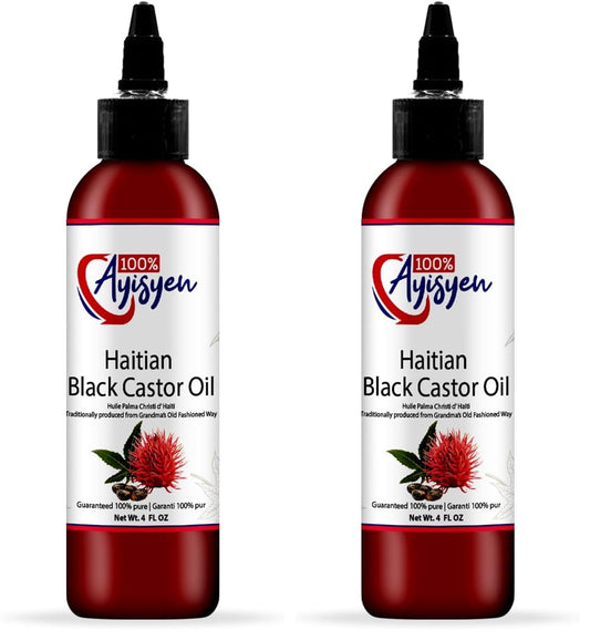 100% AYISYEN Haitian Black Castor Oil (Pack of 2) – Hair & Skin Care