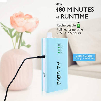 AZ GOGO 30000RPM Portable Nail Drill - Rechargeable Efile for Acrylic & Gel Nails (Blue)