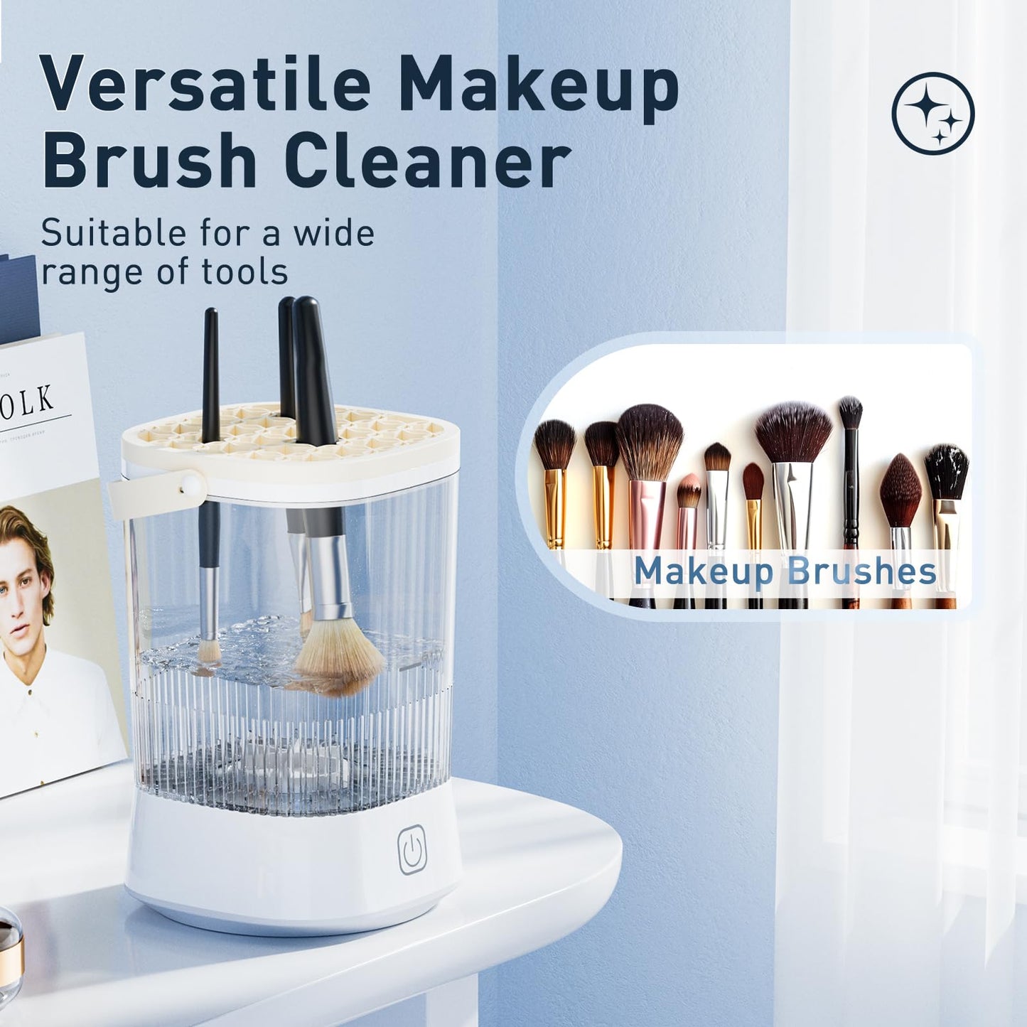Azang Electric Makeup Brush Cleaner — Portable USB Automatic Cleaner for Brushes & Sponges (22)