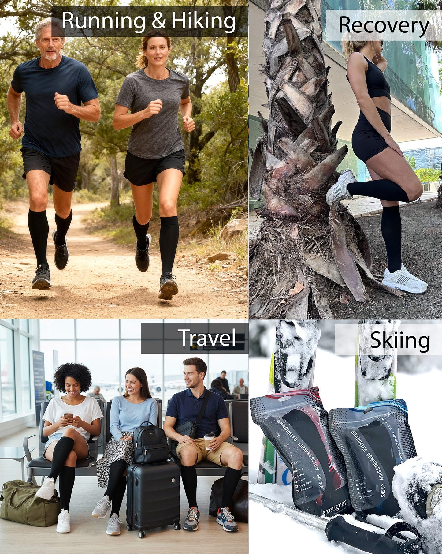 Compression Socks for Women and Men - Seamless Toe, Padded Heel and Sole
