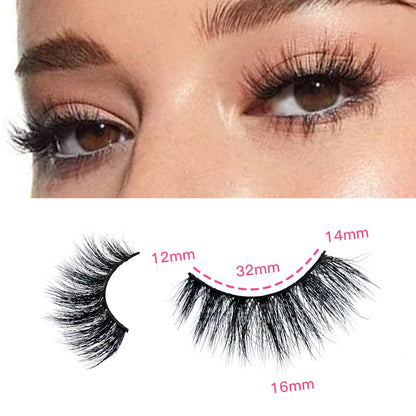 Azenlo False Eyelashes 48 Pairs – 14mm Wispy 3D Cat Eye Lashes