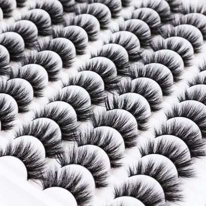 Azenlo False Eyelashes 48 Pairs – 14mm Wispy 3D Cat Eye Lashes