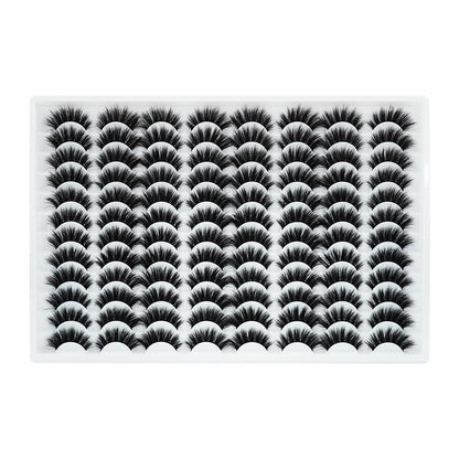 Azenlo False Eyelashes 48 Pairs – 14mm Wispy 3D Cat Eye Lashes