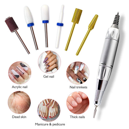 AZ GOGO Efile Nail Drill Machine – 30000 RPM Portable E-File for Acrylic Nails
