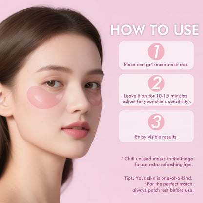 AzLucaky Rose Hydrogel Eye Patches — 40 Pairs for Puffy Eyes, Dark Circles, Hydration
