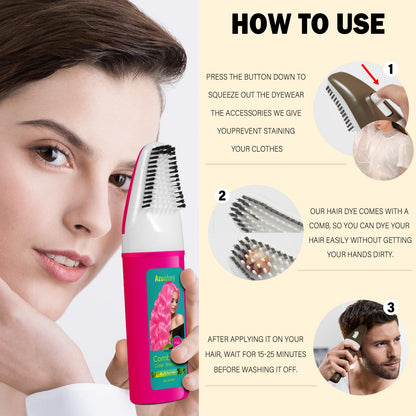Azonbey Pink Hair Dye Shampoo for Gray Hair – 4-in-1 Semi-Permanent Color & Coverage