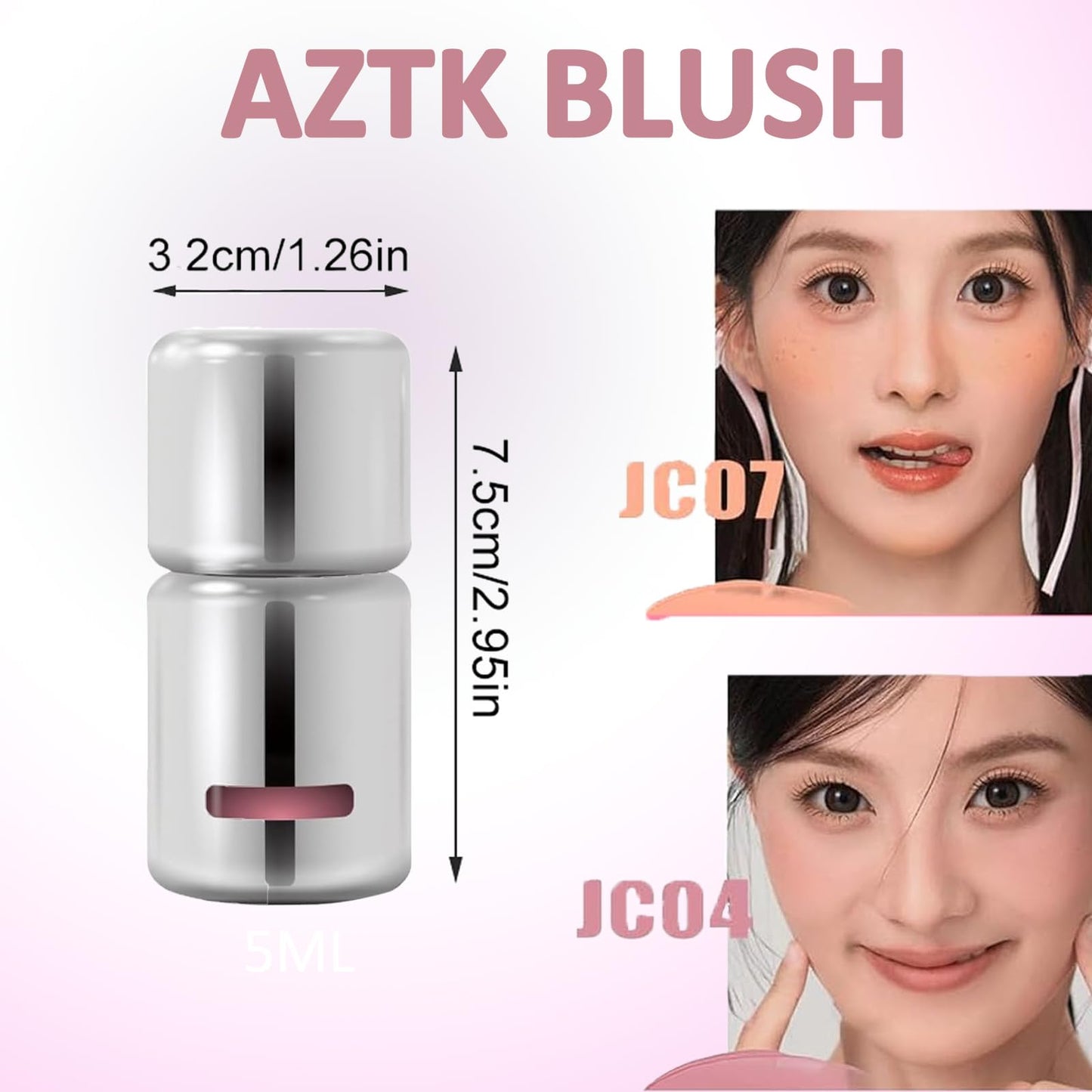 Aztk Liquid Blush JC06 – High-Pigment Matte Blush with Sponge