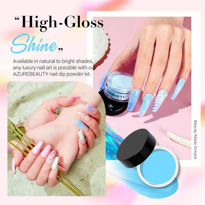 AZUREBEAUTY Dip Powder Nail Kit with Electric Drill – 24 Macaron Colors