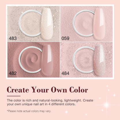 AZUREBEAUTY Dip Powder Nail Kit Starter – 4 Colors, No Lamp Needed, DIY at Home