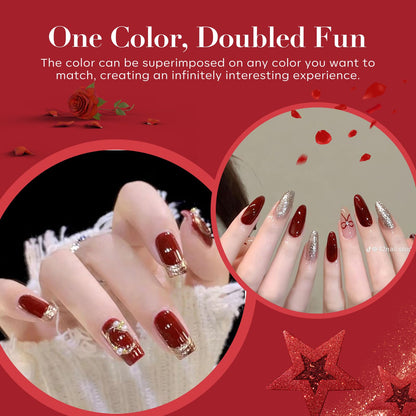 AZUREBEAUTY Dip Powder Nail Kit – 4 Red Shades, No Lamp Needed, DIY Salon-Quality Nails