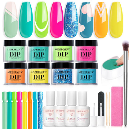 AZUREBEAUTY Dip Nails Starter Kit – Mermaid Colors, No Lamp Needed