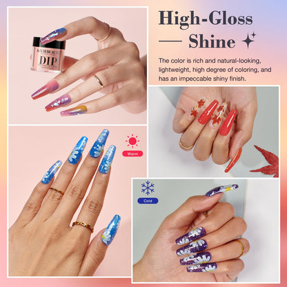 AZUREBEAUTY Dip Powder Nail Kit | Color-Changing Glitter Nails at Home