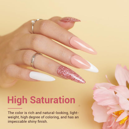 AZUREBEAUTY Dip Powder Nail Kit Starter — 4-Color Glitter & Nude Set with Base, Top & Activator