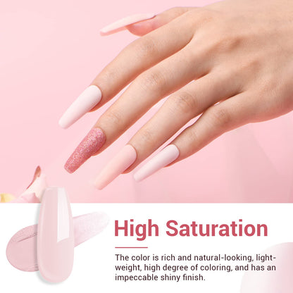AZUREBEAUTY Dip Powder Nail Kit – 4 Nude & Glitter Hues, No Lamp Needed