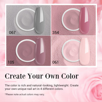 AZUREBEAUTY Dip Powder Nail Kit — 4-Color Set with Base, Activator & Top Coat