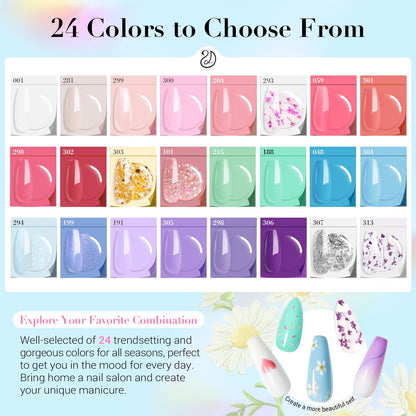 AZUREBEAUTY Dip Powder Nail Kit with Electric Nail Drill – 24 Macaron Colors, At-Home Starter Set