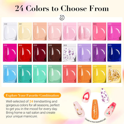 AZUREBEAUTY Dip Powder Nail Kit with Electric Drill – 24 Colors