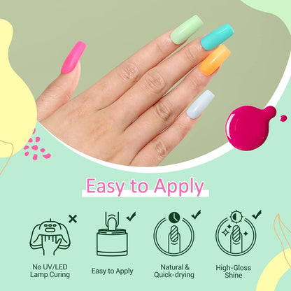 AZUREBEAUTY Dip Nails Starter Kit – Mermaid Colors, No Lamp Needed