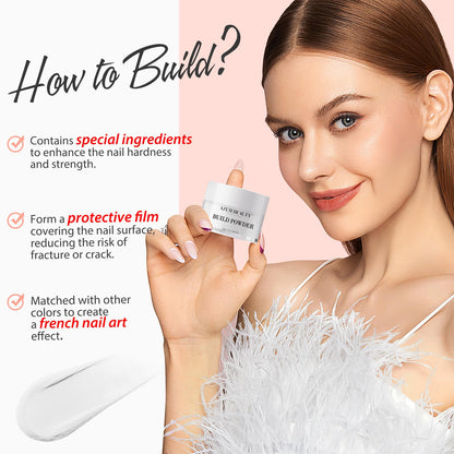 AZUREBEAUTY Clear & White Dip Powder Nail Kit – 28g/1oz, 15-Piece Starter Set