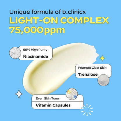 b.clinicx Niacinamide 5% Brightening Body Lotion – Even Skin Tone, Antioxidant-Rich (300ml)