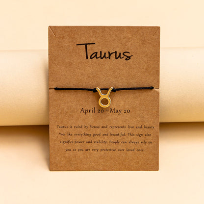 12 Constellation Zodiac Sign Bracelet for Couples