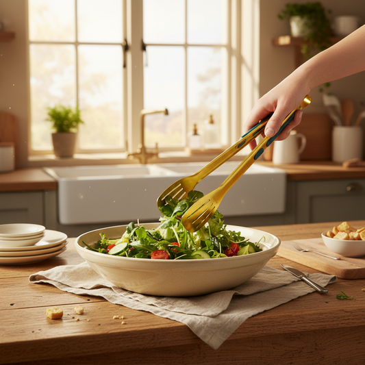 304 Stainless Steel Kitchen Tongs Non-Slip Grip for Grill & Salad