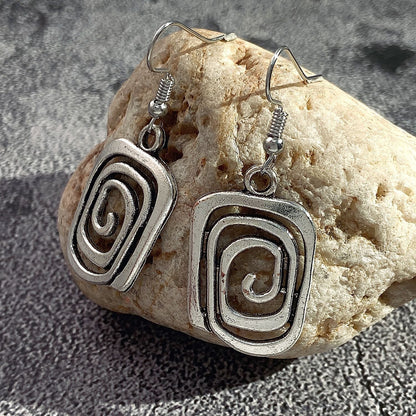 Irregular Spiral Pendant Earrings