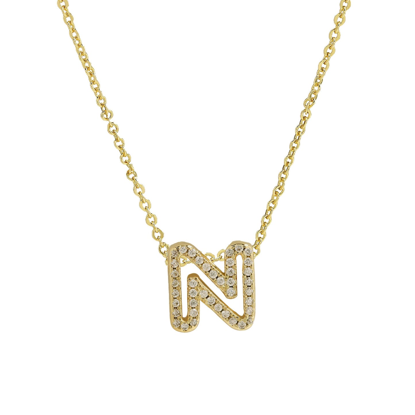 Gold-Plated A–Z English Letter Pendant Necklace